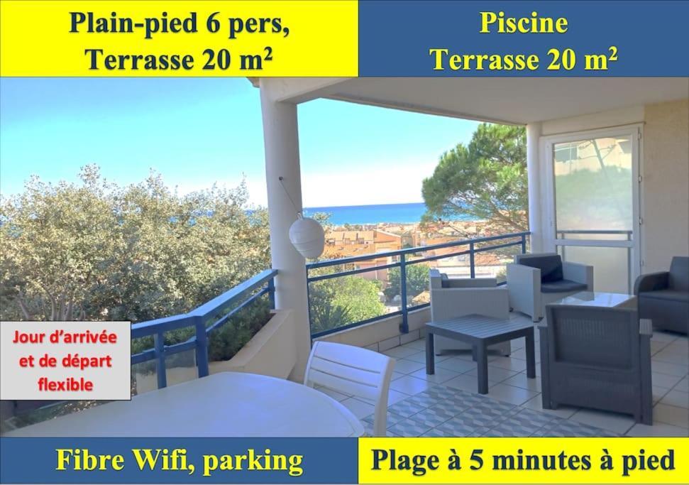 Plain-Pied, Terrasse, Piscine, Pleine Vue Mer, Plage A 6' A Pied, Parking, Wifi Fleury  Esterno foto