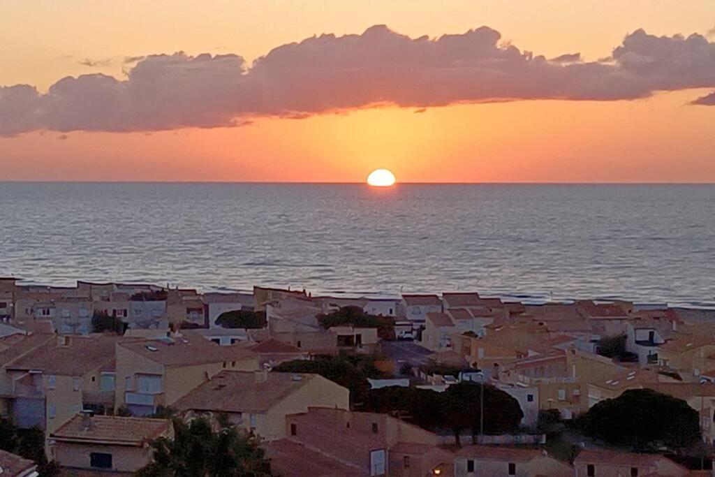 Plain-Pied, Terrasse, Piscine, Pleine Vue Mer, Plage A 6' A Pied, Parking, Wifi Fleury  Esterno foto